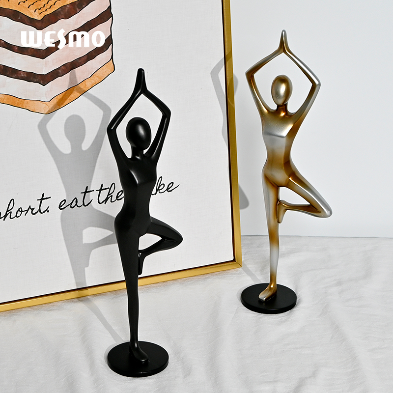 High Quality Human Yoga Pose Metal Statue Shelf Table Decoration Item figure sculpture resin statue